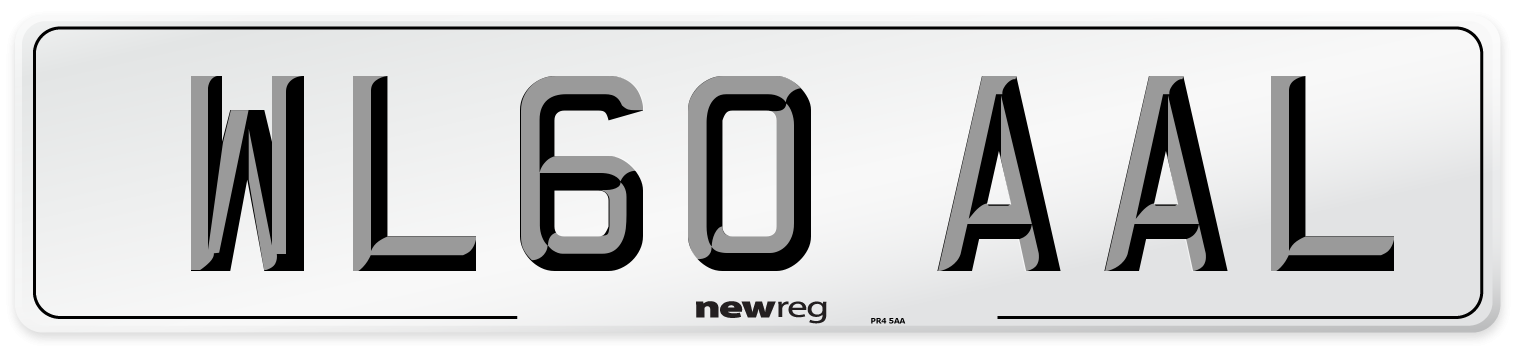 WL60 AAL Number Plate from New Reg